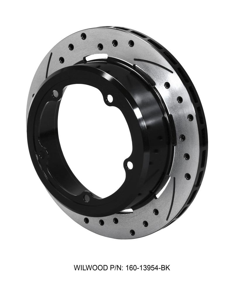 Wilwood Rotor-1.91in Offset-SRP-BLK-Drill-RH 11.00 x .810 - 5 x 5.75in Floater 160-13954-BK Main Image