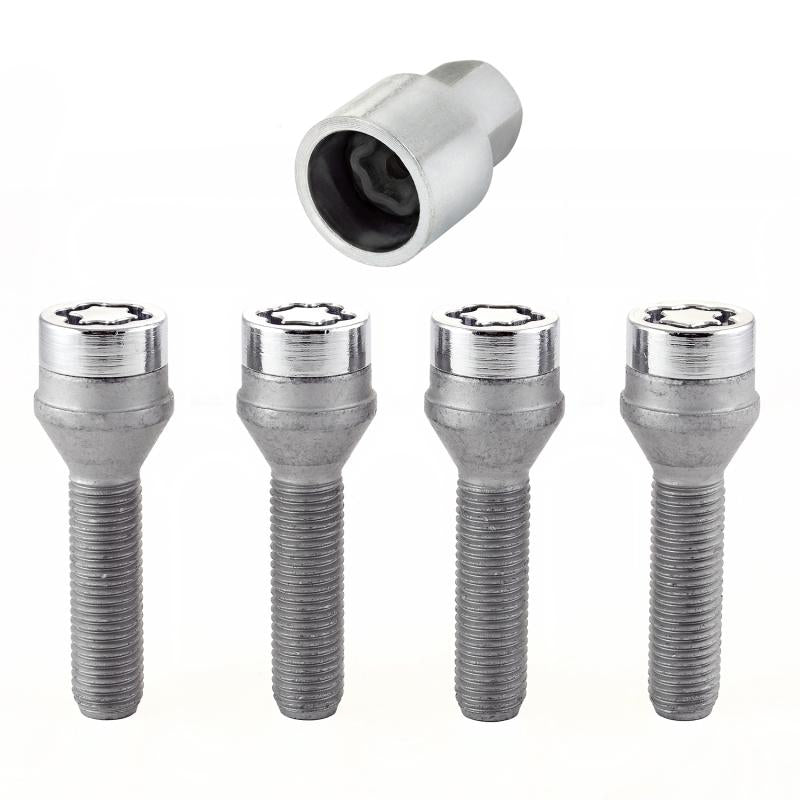 McGard Wheel Lock Bolt Set - 4pk. (Cone Seat) M12X1.5 / 21mm Hex / 36.3mm Shank Length - Chrome 27111 Main Image