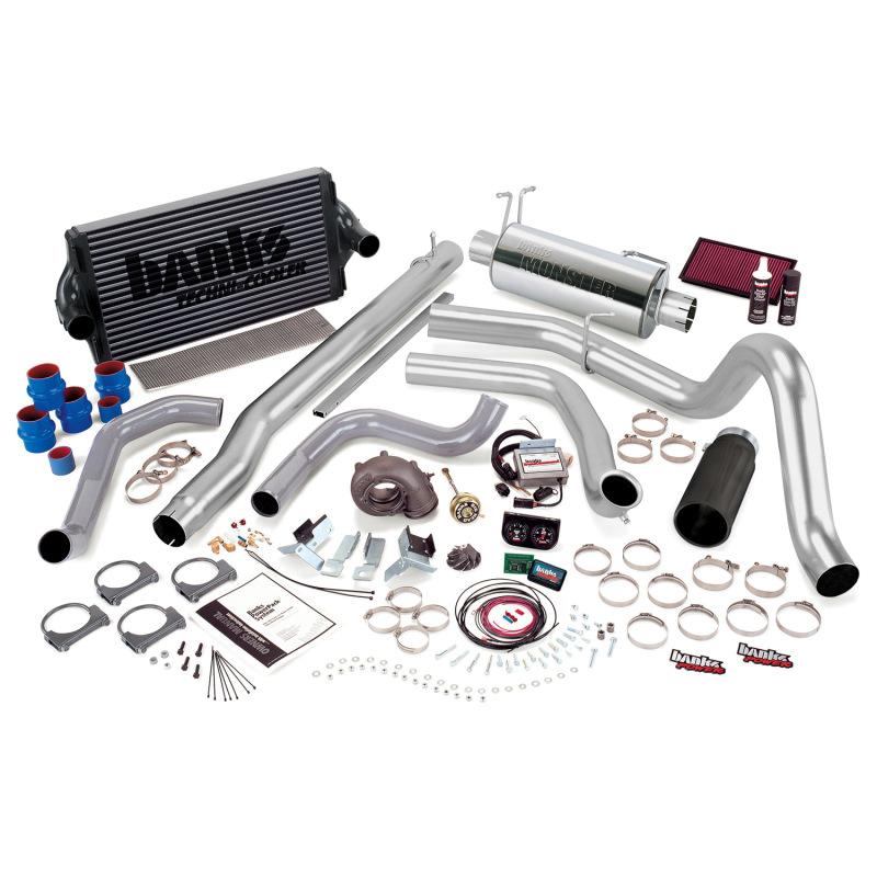 Banks Power 01-03 Ford 7.3L 275Hp 250/350 PowerPack System - SS Single Exhaust w/ Black Tip 47573-B Main Image