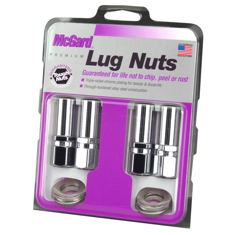 McGard Hex Lug Nut (Drag Racing X-Long Shank) M12X1.5 / 13/16 Hex / 2.475in. Length (4-Pk) - Chrome 63002 Main Image