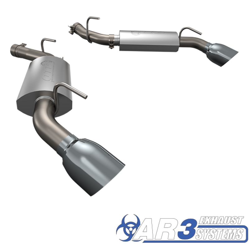 QTP 14-15 Chevrolet Camaro SS 6.2L 304SS AR3 Axle Back Exhaust w/4.5in Tips 600114 Main Image