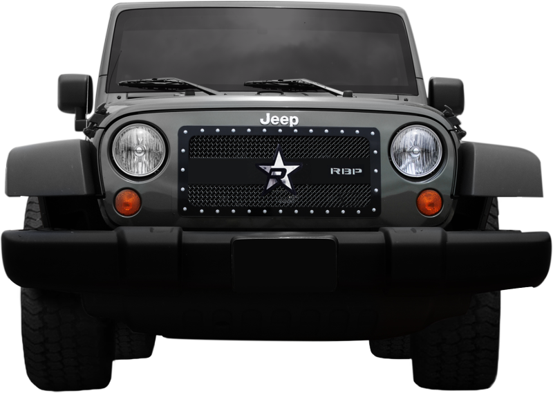 RBP RX-3 Series Studded Frame 1pc. Grille 07-17 Jeep Wrangler (All Models) - Black RBP-951483 Main Image