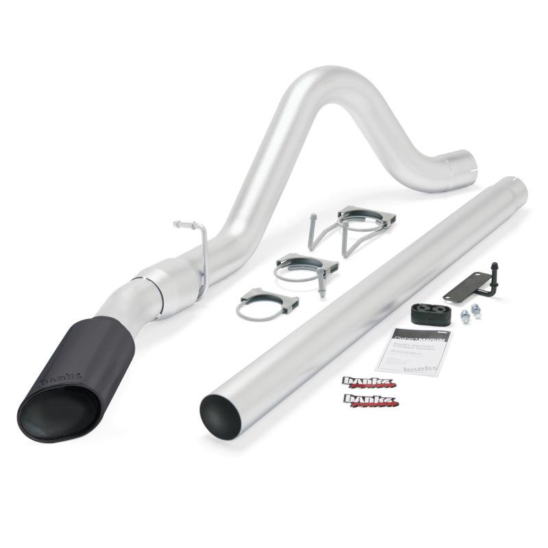 Banks Power 08-10 Ford 6.4 ECSB/CCSB (SWB) Monster Exhaust System - SS Single Exhaust w/ Black Tip 49780-B Main Image