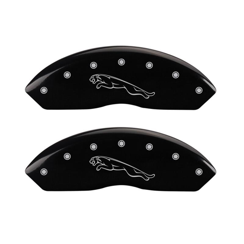 MGP 4 Caliper Covers Engraved Front & Rear Leaper Black finish silver ch 41007SLPCBK Main Image