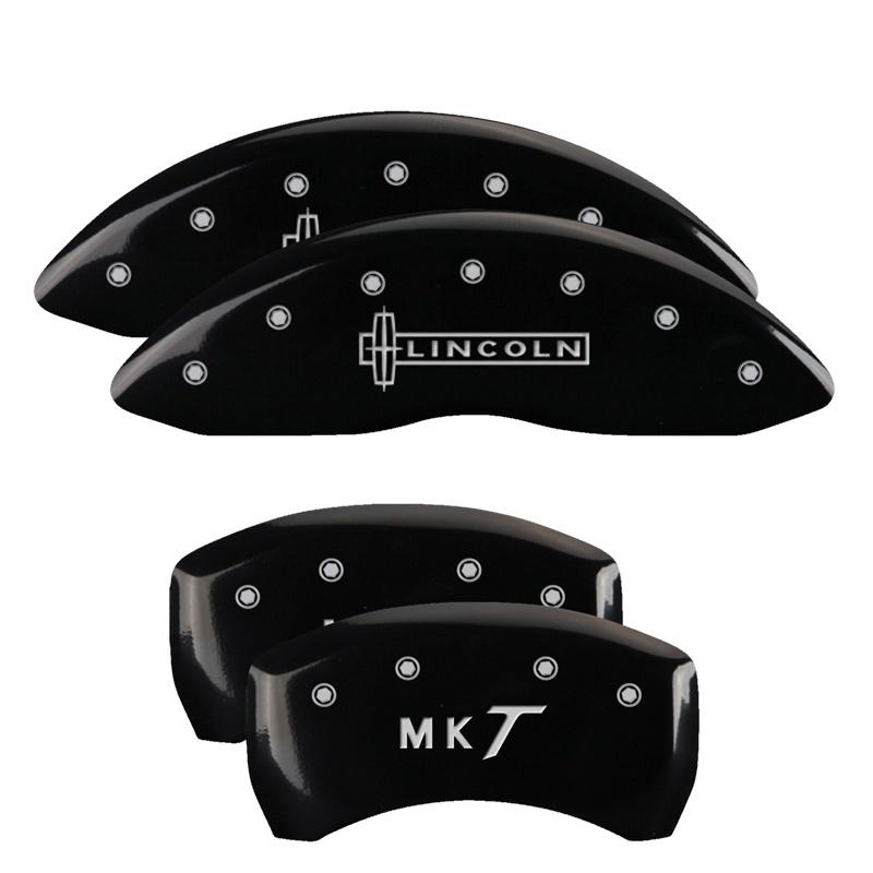 MGP 4 Caliper Covers Engraved Front Lincoln Engraved Rear Star logo Black finish silver ch 36012SLC1BK Main Image