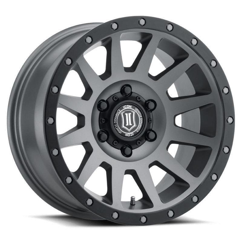 ICON Compression 17x8.5 6x5.5 25mm Offset 5.75in BS 93.1mm Bore Titanium Wheel 2017858357TT Main Image