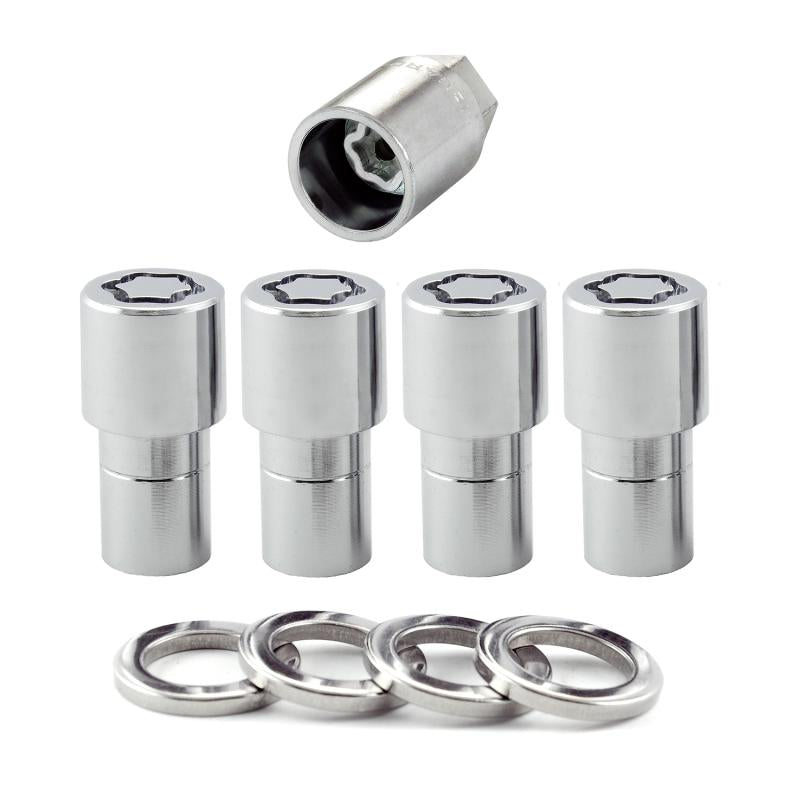 McGard Wheel Lock Nut Set - 4pk. (Long Shank Seat) 7/16-20 / 13/16 Hex / 1.75in. Length - Chrome 22142 Main Image