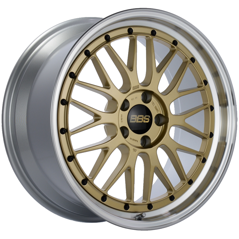 BBS LM 19x9 5x112 ET42 Gold Center Diamond Cut Lip Wheel -82mm PFS/Clip Required LM250GPK Main Image