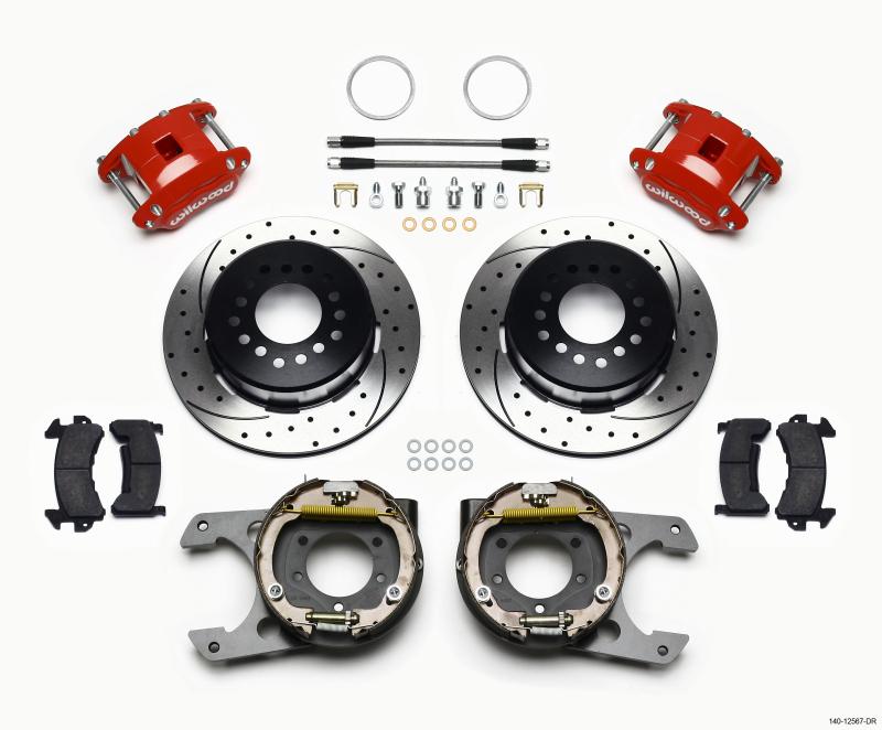 Wilwood D154 P/S P-B Kit Drilled-Red Jeep Dana 35 2.56 Off 5-lug w/ lines 140-12567-DR Main Image