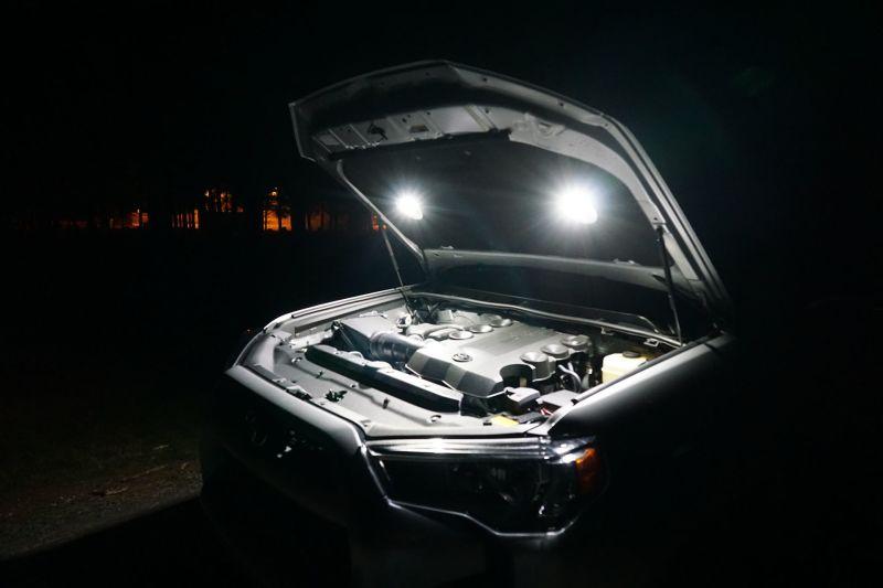 KC HiLiTES Cyclone 2in. LED Universal Under Hood Lighting Kit (Incl. 2 Cyclone Lights/Switch/Wiring) 355 Main Image