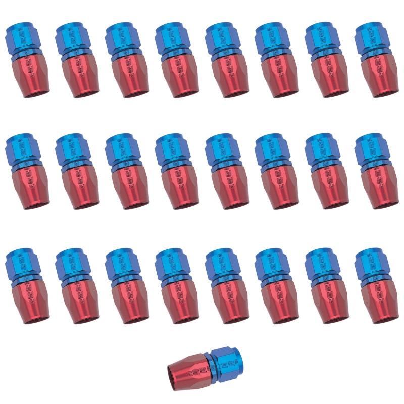 Russell Performance -10 AN Red/Blue Straight Full Flow Hose End (25 pcs.) 610048 Main Image