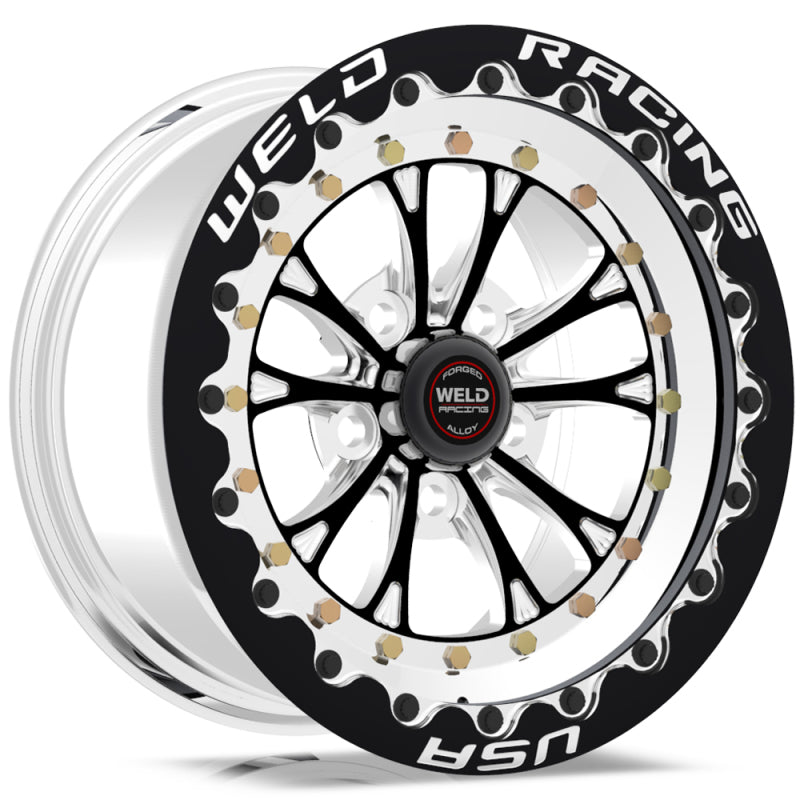 Weld Vitesse 15x10 / 5x4.5 BP / 4.5in. BS Black Wheel - Polished Single Beadlock MT 794B510208G