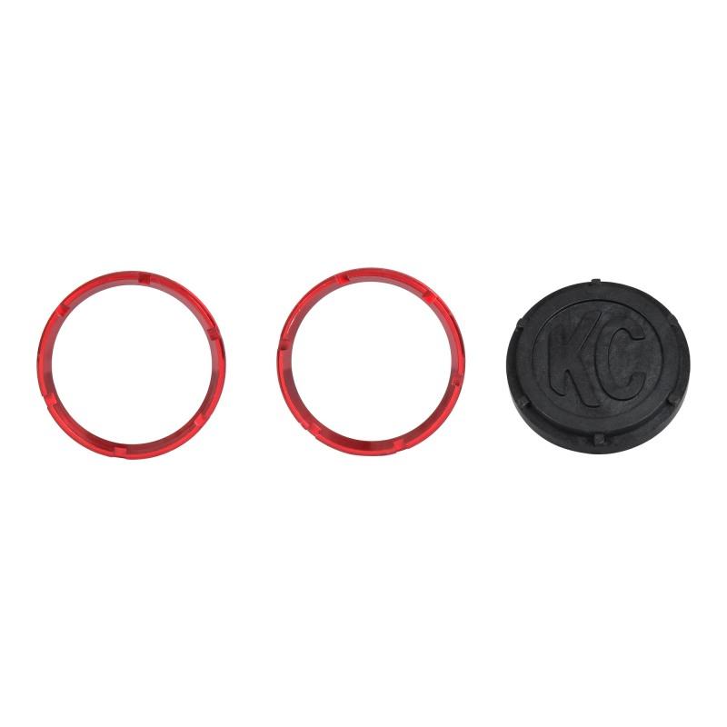 KC HiLiTES FLEX Series Colored Bezel Rings (2 Pack) - Red 30554 Main Image