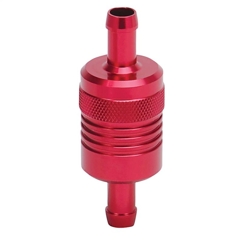 Russell Performance Red Street Fuel Filter (3in Length 1-1/8in diameter 3/8in inlet/outlet) 645130 Main Image