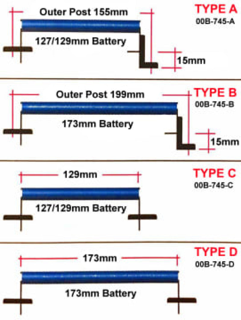 Cusco 173mm D-Type Battery Tie Down - Aluminum Blue 00B 745 D