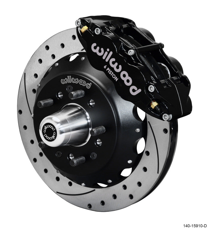 Wilwood Narrow Superlite 6R Front Big Brake Kit 12.88in SRP Drilled and Slotted Rotor - Black 140-15910-D