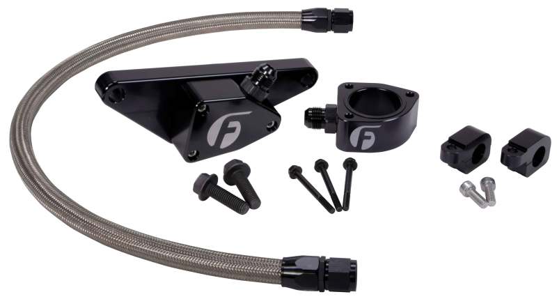 Fleece Performance 03-07 Manual Transmission Cummins Coolant Bypass Kit w/ SS Braided Line FPE-CLNTBYPS-CUMMINS-MAN-SS