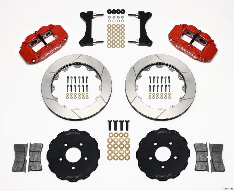 Wilwood Narrow Superlite 6R Front Hat Kit 13.06in Red Mitsubishi EVO VIII 140-9284-R Main Image