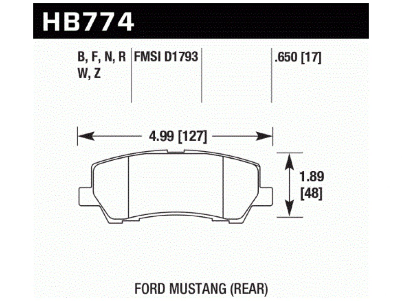 Hawk Brake Pads HB774W.650 Item Image