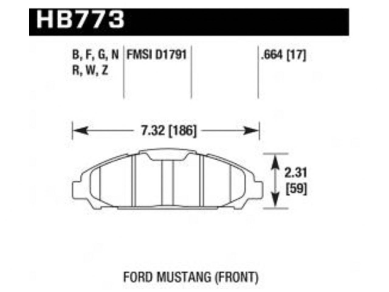 Hawk Brake Pads HB773Z.664 Item Image