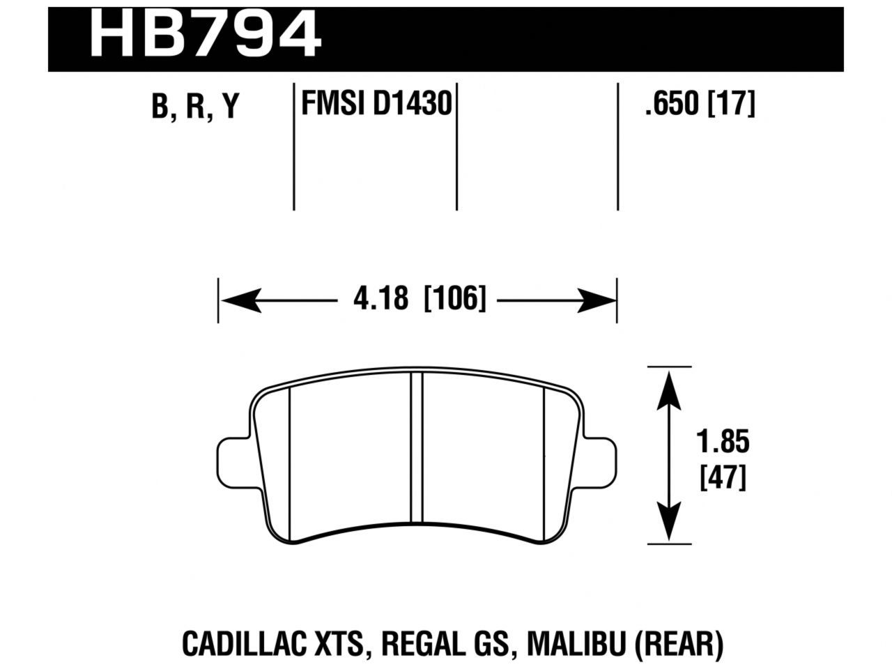 Hawk Brake Pads HB794B.650 Item Image