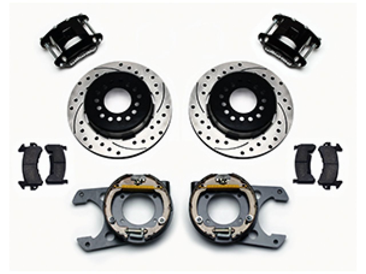 Wilwood D154 P/S Park Brake Kit, Drilled, Chevy C-10, 2.42 Offset 5-lug