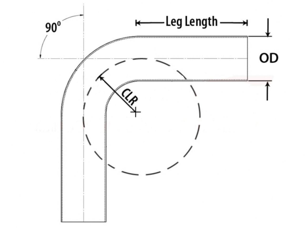 HPS 90 Degree Bend 6061 Aluminum Elbow Pipe Tubing, Mandrel Bent, Mill Finish