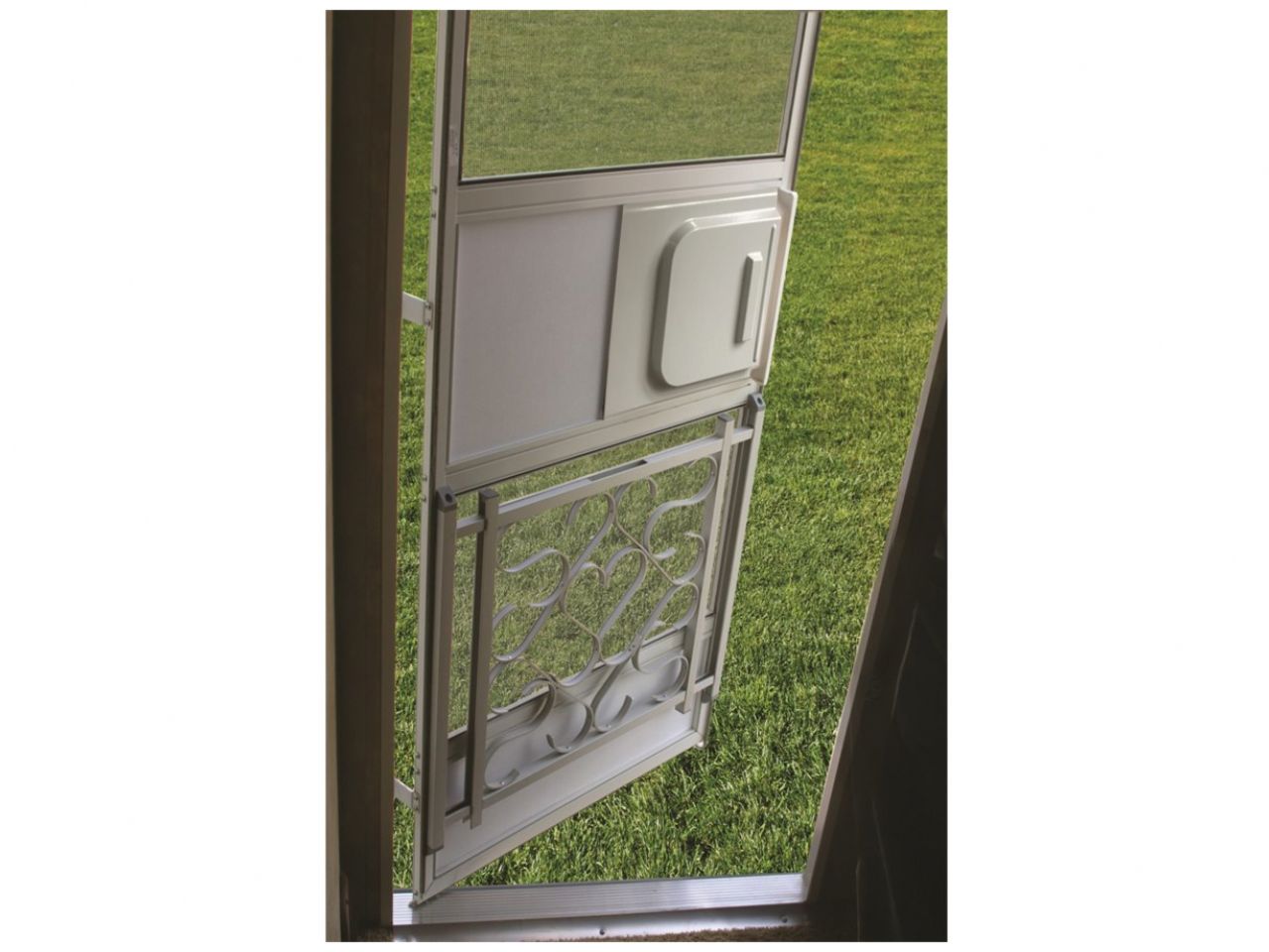 Camco Screen Door Slide Set - 12x24,Clear Slide 12Hx11.5W,Stat 12Hx13W