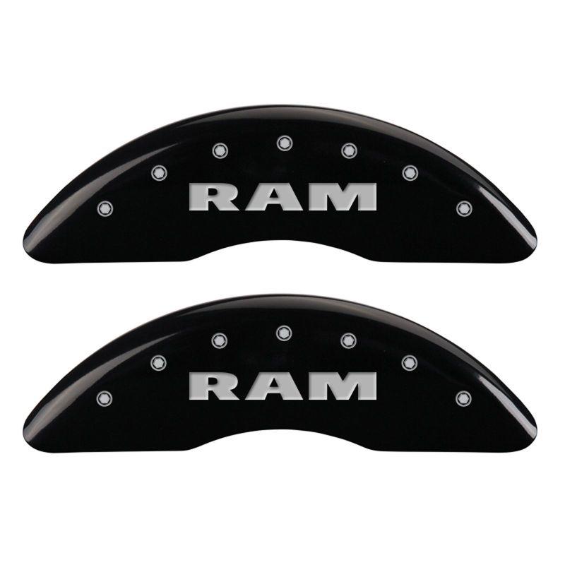 MGP 4 Caliper Covers Engraved Front & Rear RAM Black finish silver ch 12124SRAMBK Main Image