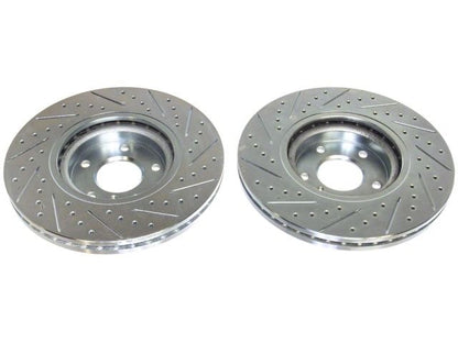 P2M Slotted - Drilled Front Brake Rotors (Pair) 2006-2008 350Z Nissan Z34