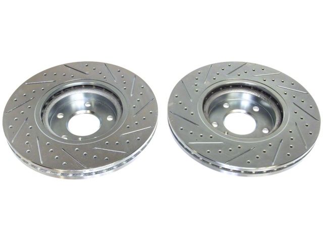 P2M Slotted - Drilled Front Brake Rotors (Pair) 2006-2008 350Z Nissan Z34