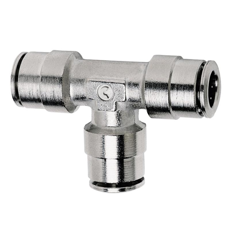 Firestone Union Tee 1/4in. Nickel Push-Lock Air Fitting - Single (WR17603461) 3461 Main Image