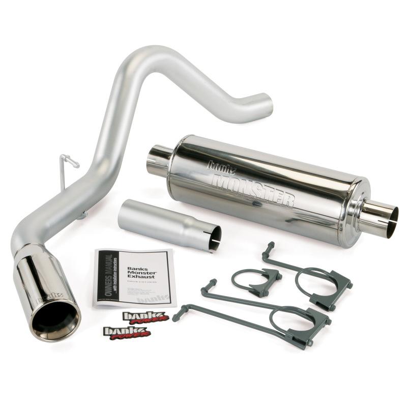 Banks Power 05-06 Ford 5.4/6.8L S/D Trk Monster Exhaust System - SS Single Exhaust w/ Chrome Tip 48724 Main Image