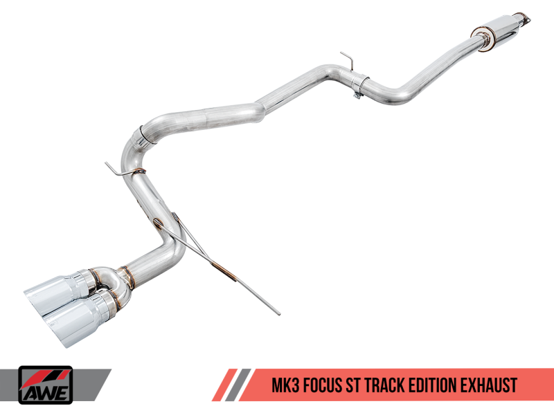 AWE Tuning Ford Focus ST Track Edition Cat-back Exhaust - Chrome Silver Tips 3020-32034 Main Image