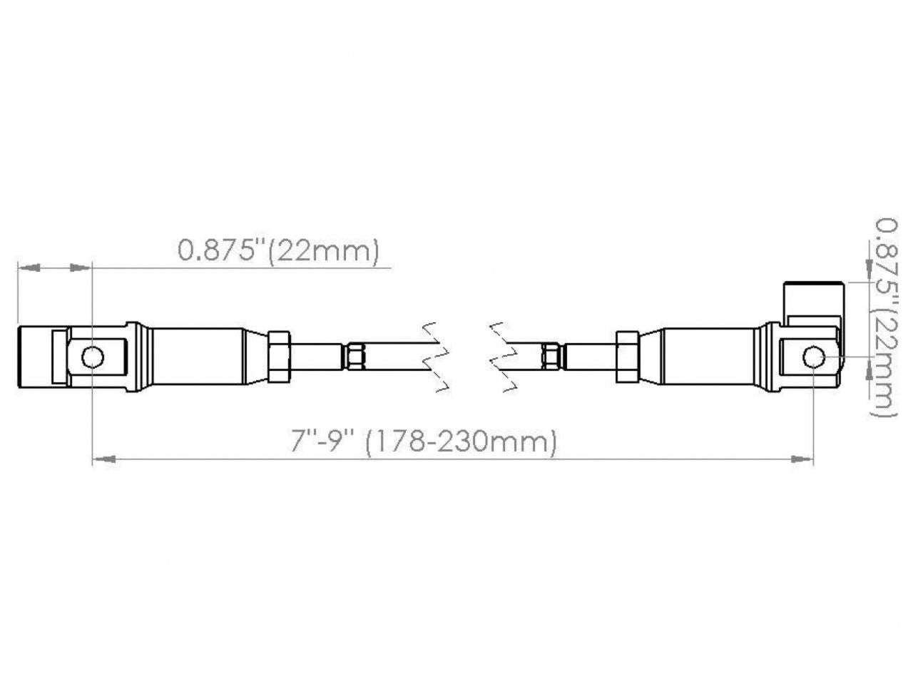 Diftech Adjustable Splitter Rod/Spoiler Rod 7"-9" Universal