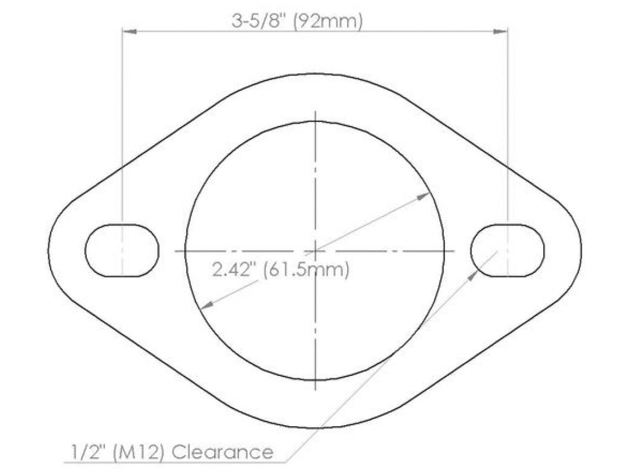 Diftech Gasket Exhaust Flange 2.4" diameter X 3.375 bolt circle
