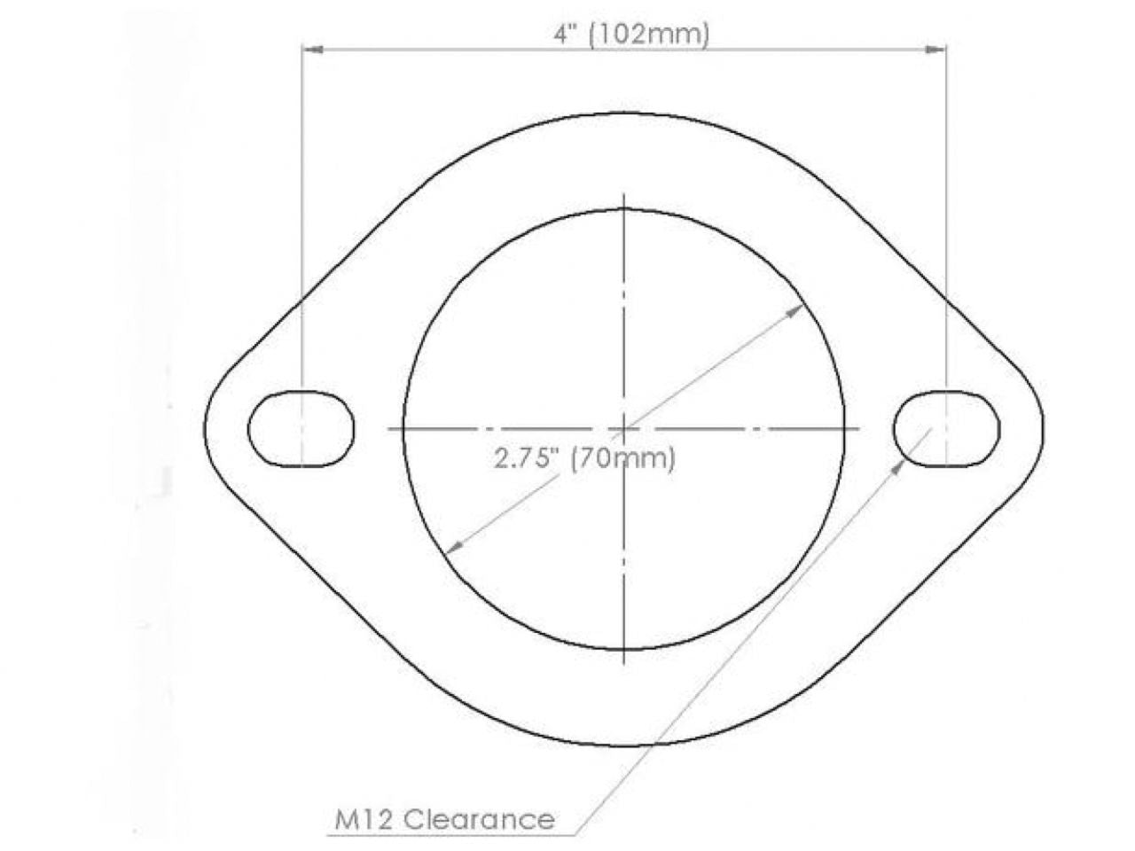 Diftech Gasket Exhaust Flange 2.75" diameter X 102mm bolt circle - Standard