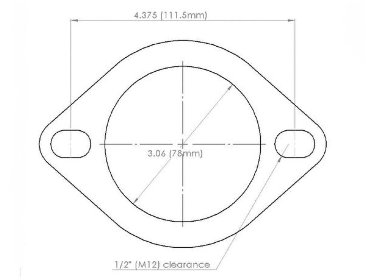 Diftech Gasket Exhaust Flange 3.0" diameter X 111.5mm bolt circle - Standard