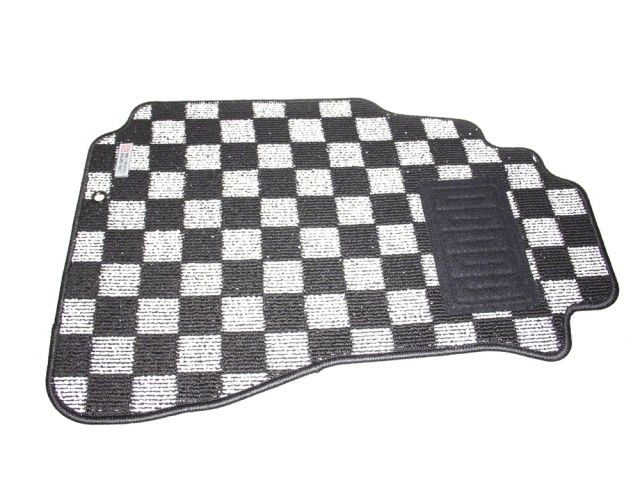 P2M Checkered Race Floor Carpet Mats Light White Nissan S14 1995-98 240SX LHD