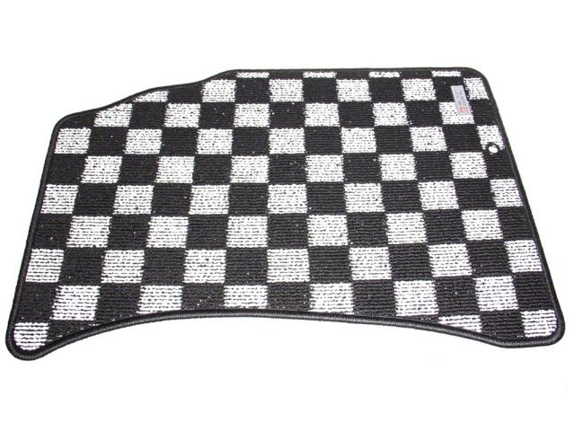 P2M Checkered Race Floor Carpet Mats Light White Nissan S13 1989-94 240SX LHD