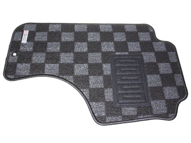 P2M Checkered Race Floor Carpet Mats Dark Grey Nissan S13 1989-94 240SX LHD