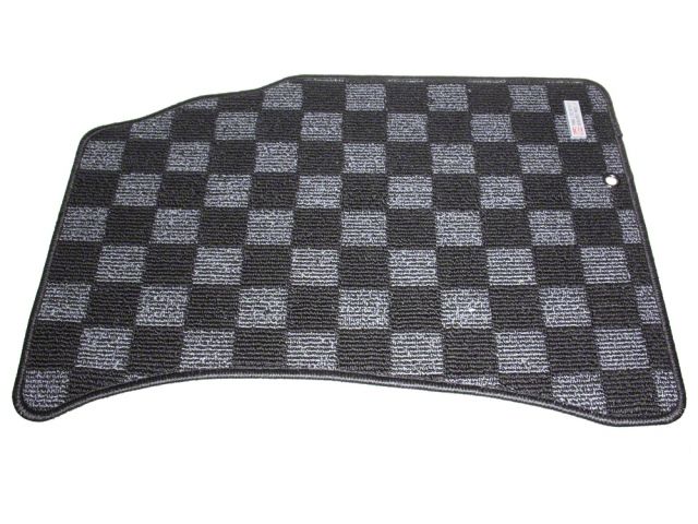 P2M Checkered Race Floor Carpet Mats Dark Grey Nissan S13 1989-94 240SX LHD