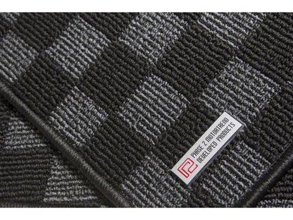 P2M Checkered Race Floor Carpet Mats Dark Grey Nissan S13 1989-94 240SX LHD
