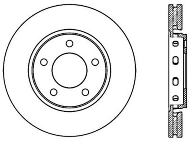 StopTech Sport Drilled/Slotted Brake Rotor; Front Right