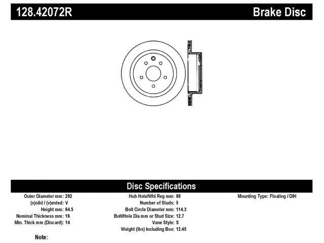 StopTech Brake Rotors 128.42072R Item Image