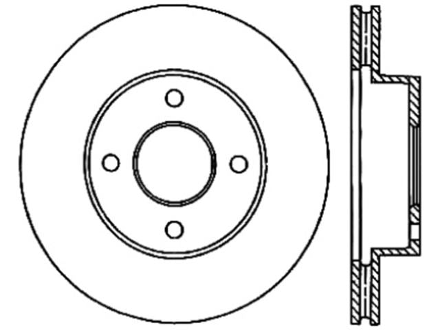 StopTech Sport Cross Drilled Brake Rotor; Front Left