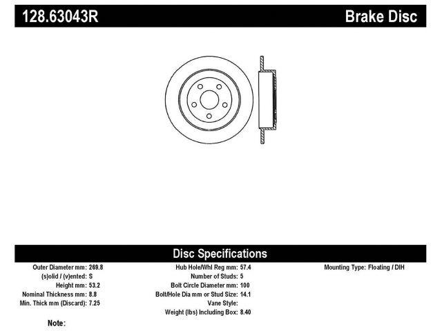 StopTech Brake Rotors 128.63043R Item Image
