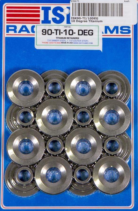 Isky Cams 10 Degree Titanium Retainers (16) ISK90-TI/10DEG