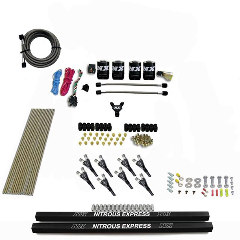 Nitrous Express Pro-Shk/Gas 4 Solenoids Nitrous Kit (250-650HP) w/Rails w/o Bottle 91006-00 Main Image