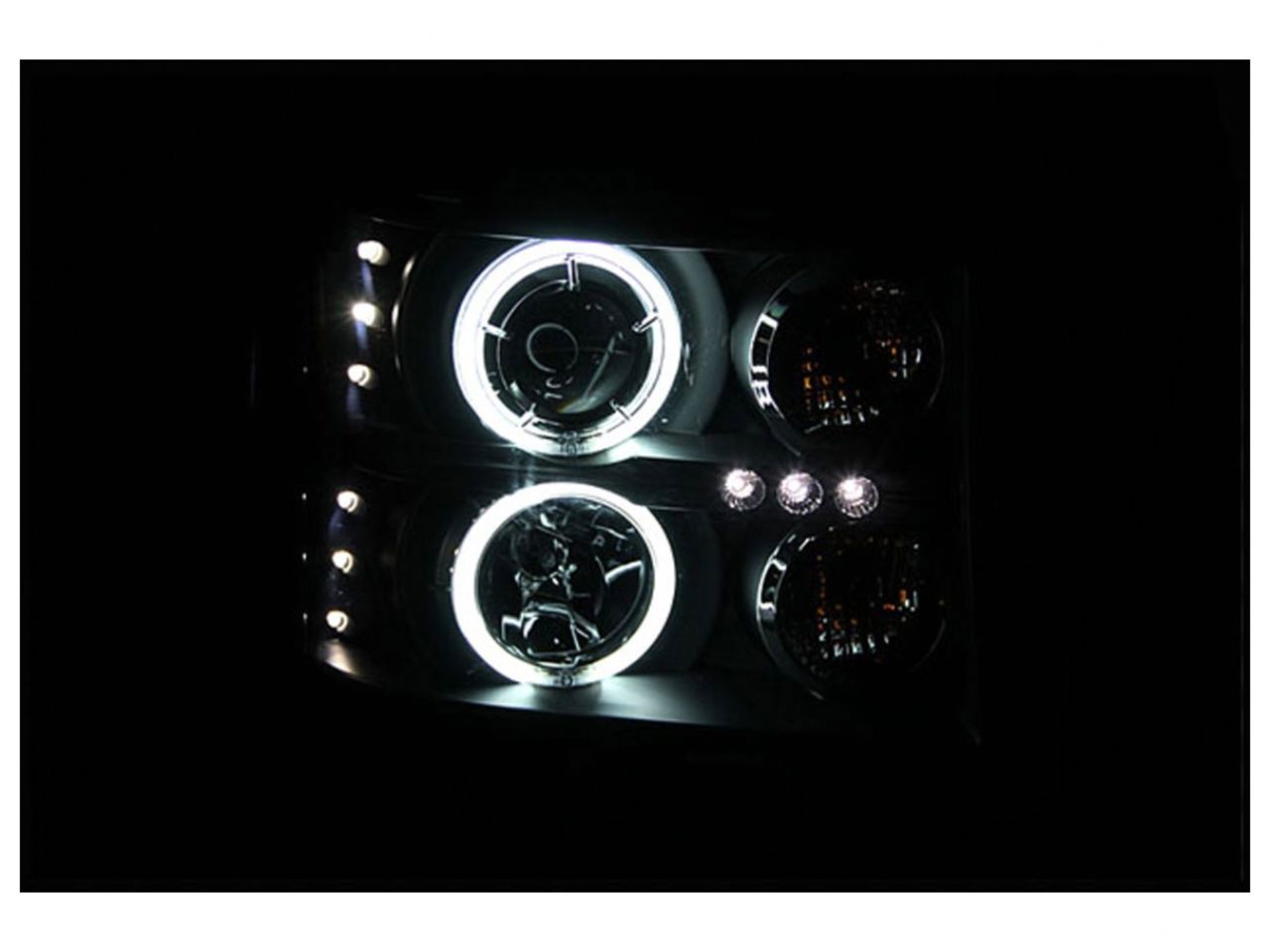 Anzo 2007-2013 Gmc Sierra 1500 Projector Headlights w/ Halo Black